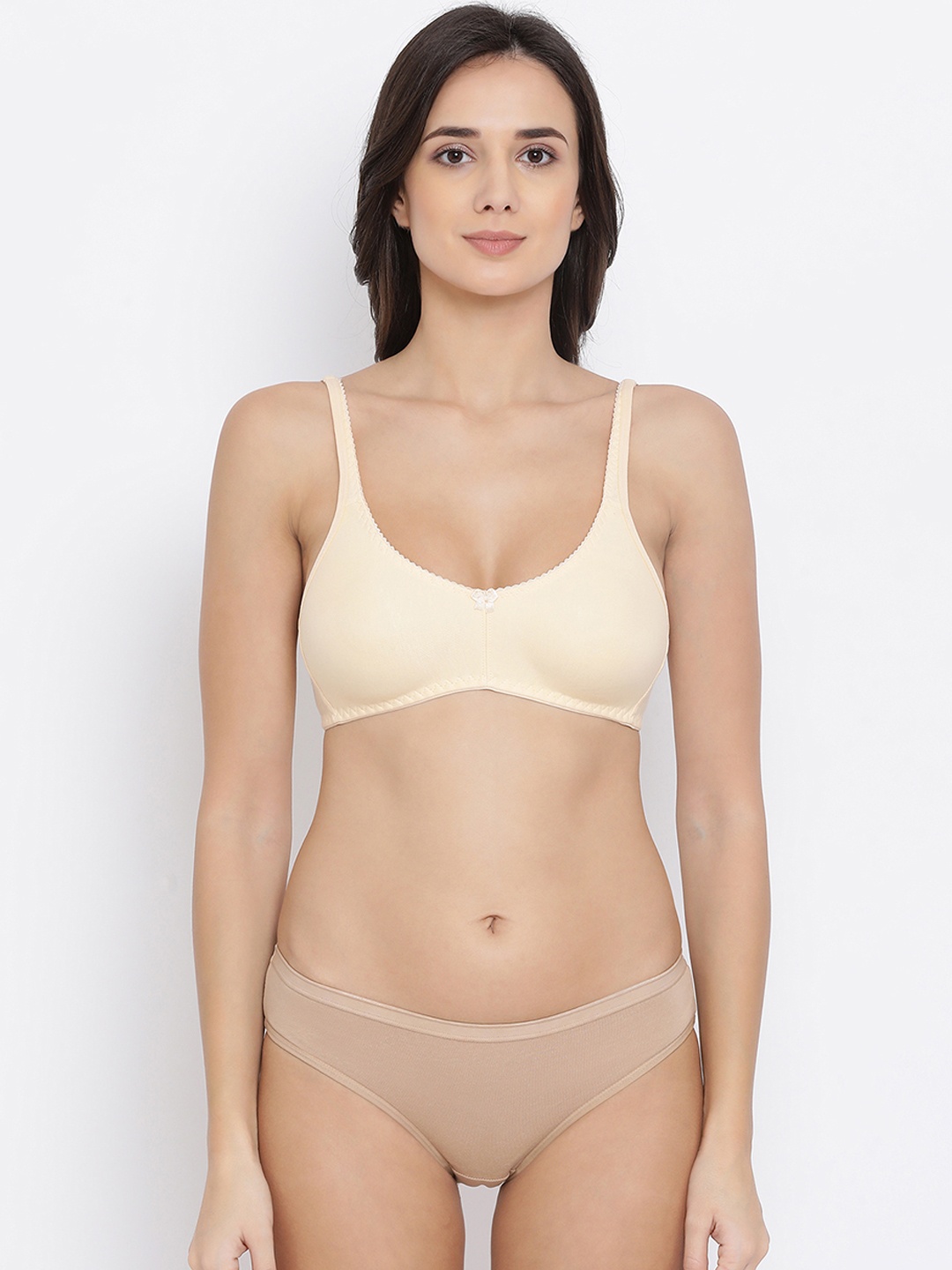 

Clovia Women Beige Solid Lingerie Set COMBBP57432B