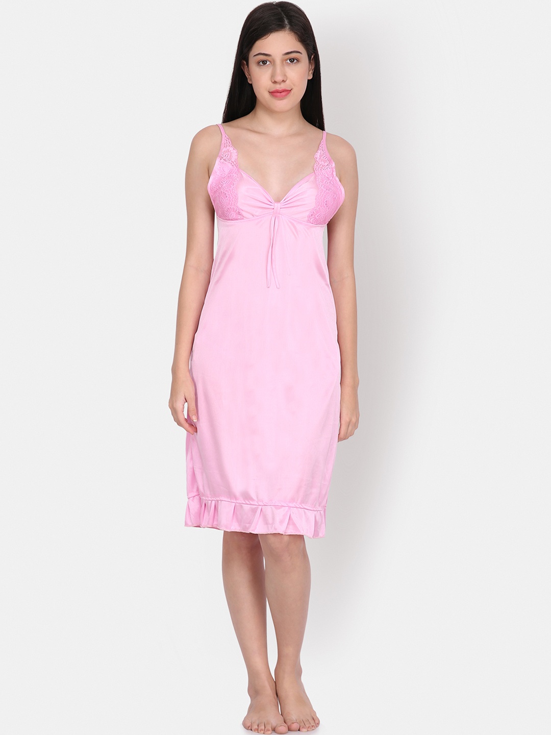 

Ms.Lingies Pink Self Design Baby Doll MS082I