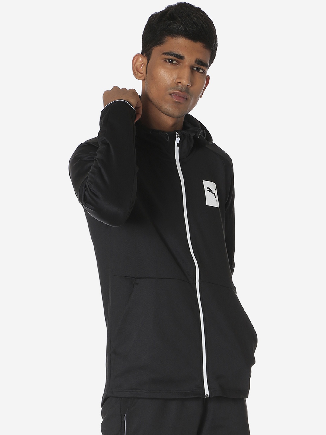 

Puma Men Black Solid Sporty Tec Sports FZ Hoody Track Jacket