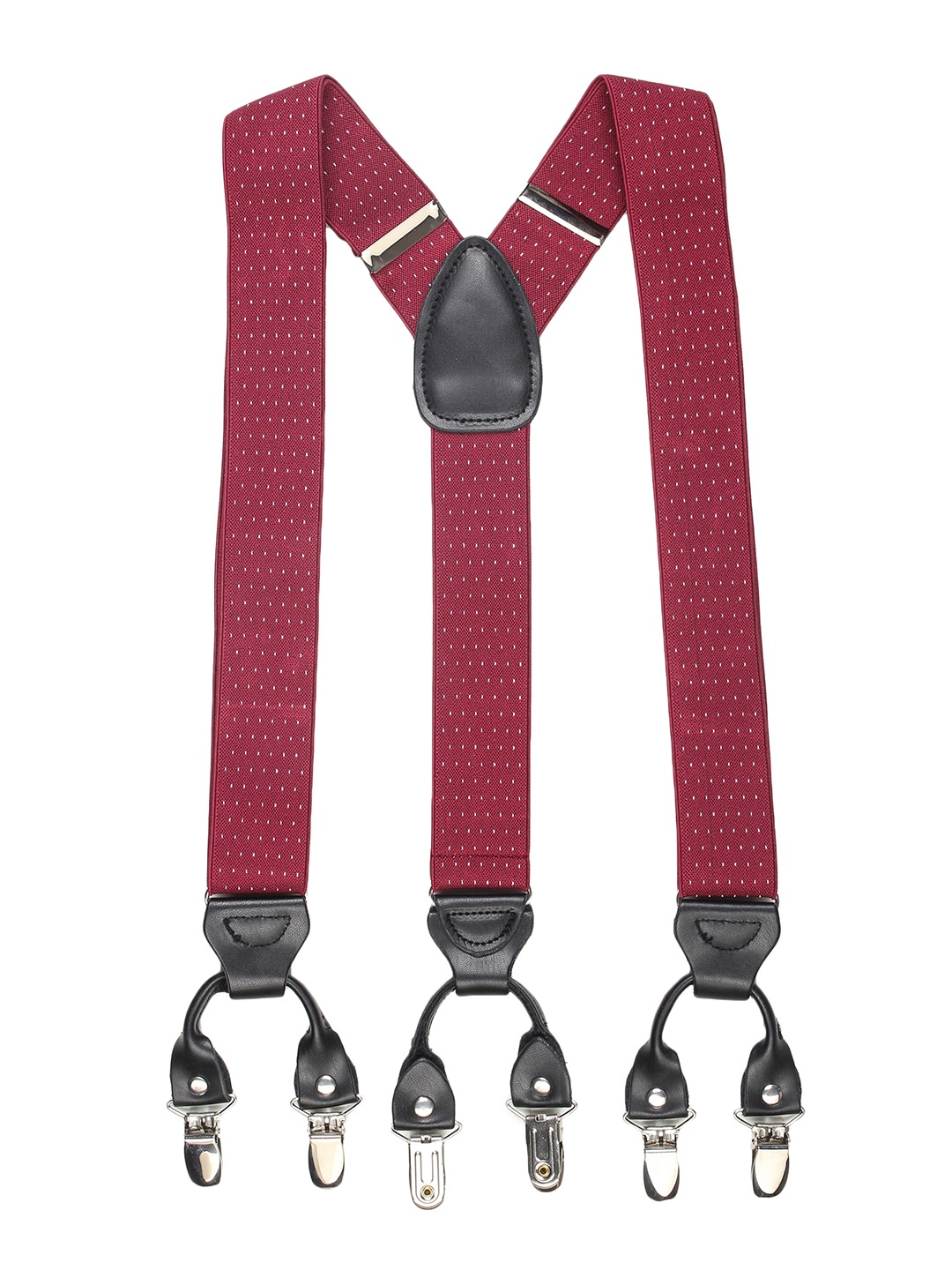 

Alvaro Castagnino Men Maroon & White Patterned Suspender