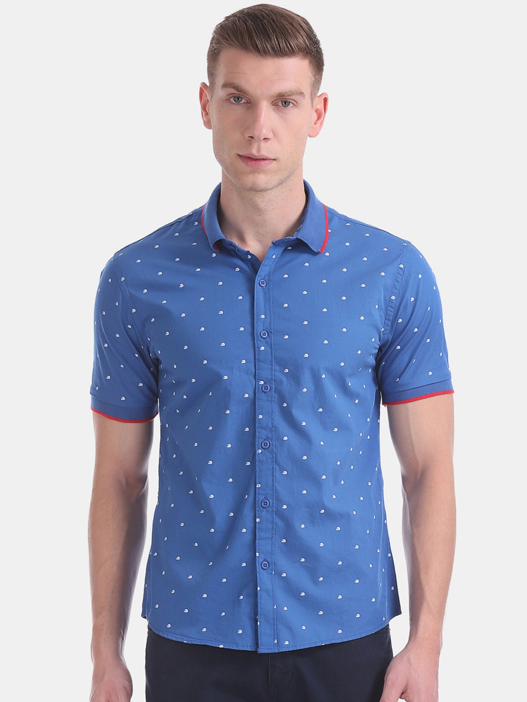 Colt Men Blue Regular Fit Printed Casual Shirt