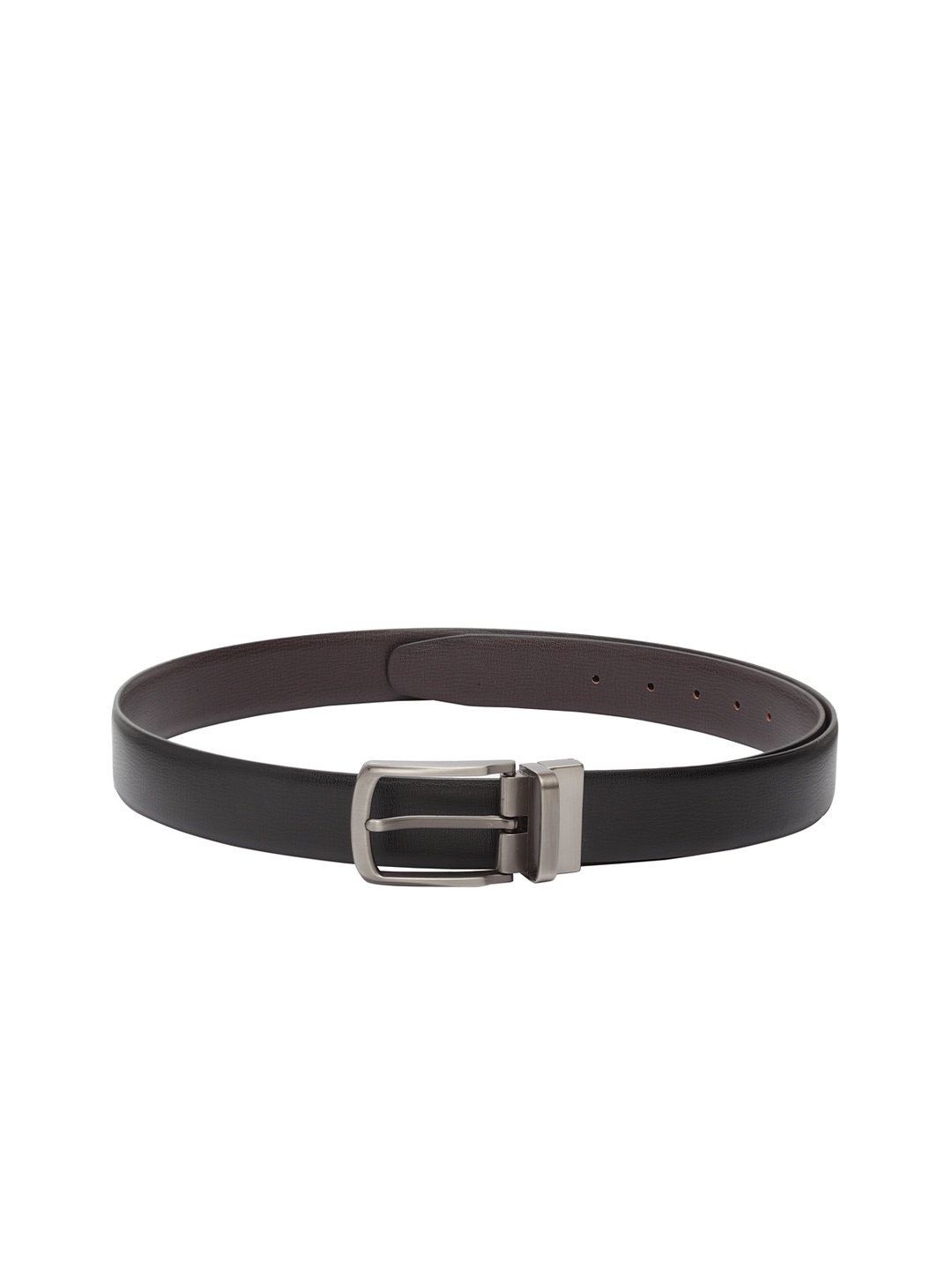 

amicraft Men Black & Brown Textured Reversible Belt