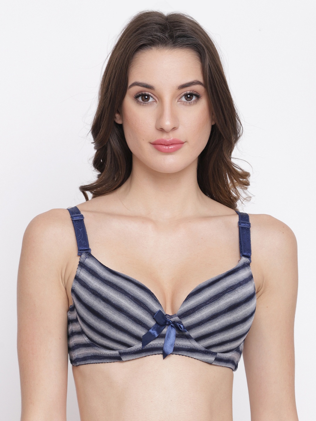 

PrettyCat Blue & Grey Printed Underwired Non Padded T-shirt Bra PC-BR-6002