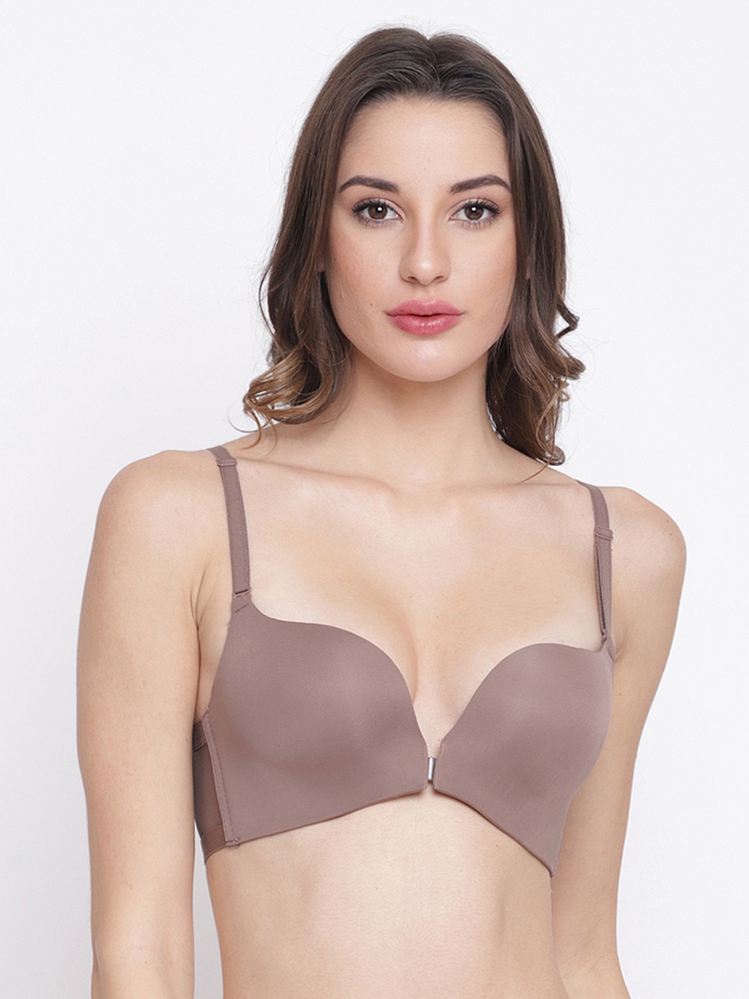 

PrettyCat Taupe Solid Non-Wired Heavily Padded Push-Up Bra PC-BR-6000