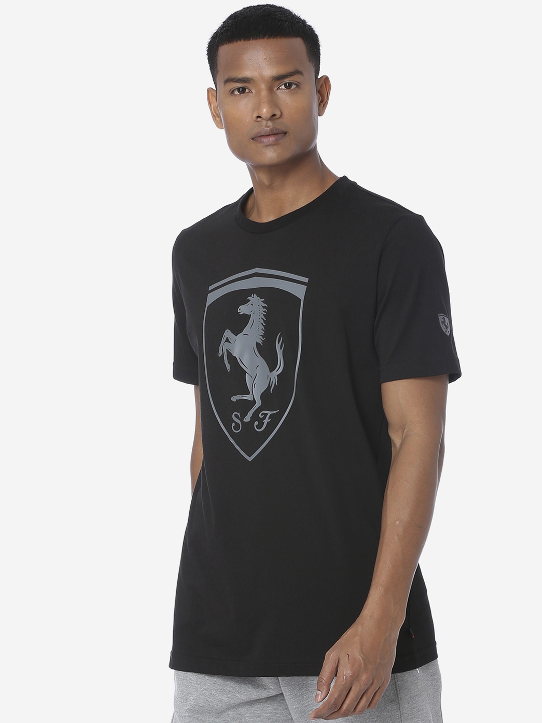 

PUMA Motorsport Men Black Printed Round Neck Pure Cotton Motorsports T-shirt