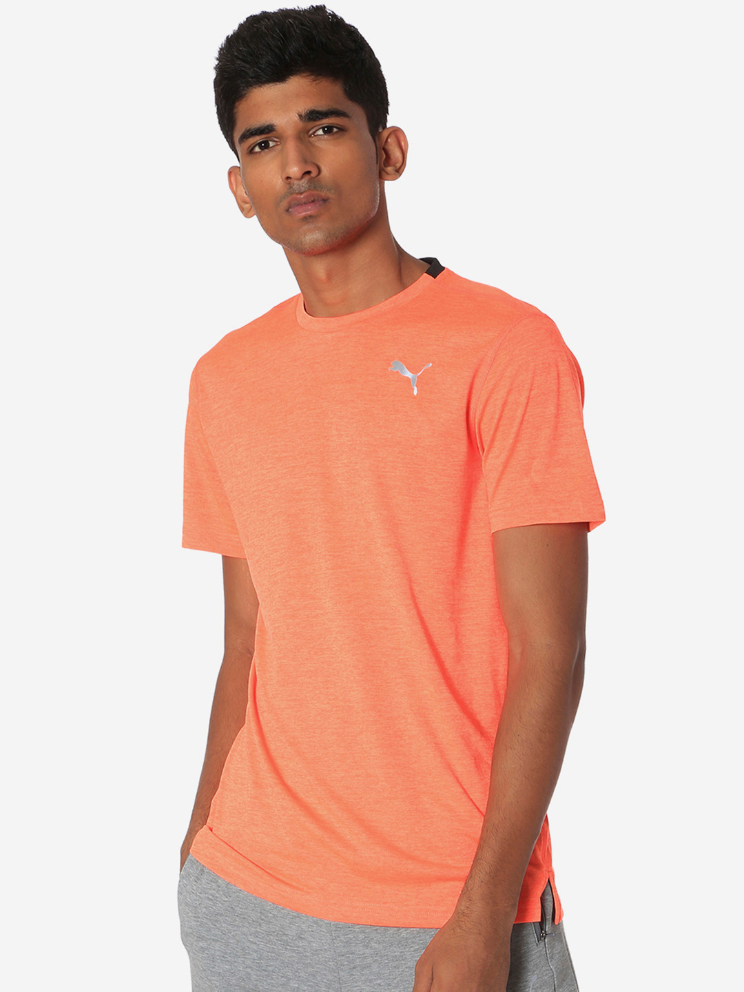 

Puma Men Orange Printed Round Neck T-shirt