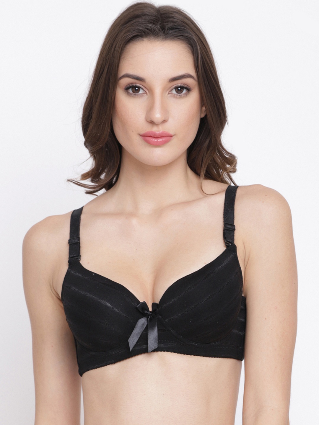 

PrettyCat Black Solid Underwired Non Padded T-shirt Bra PC-BR-6002-BLK-30B