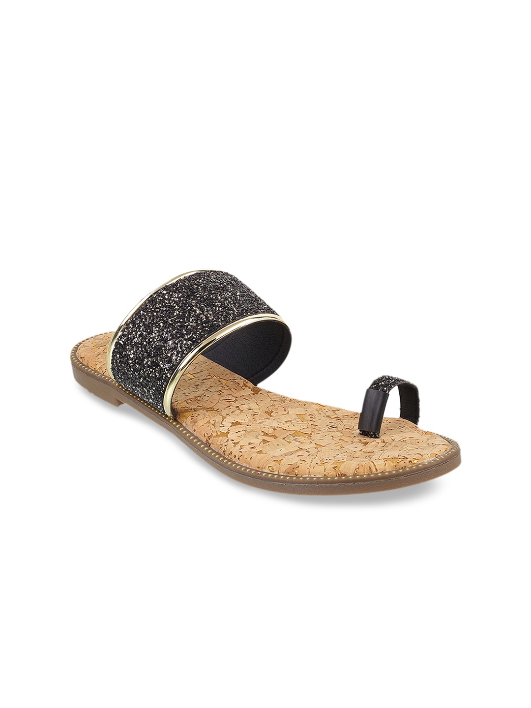 

Mochi Women Black Embellished One Toe Flats