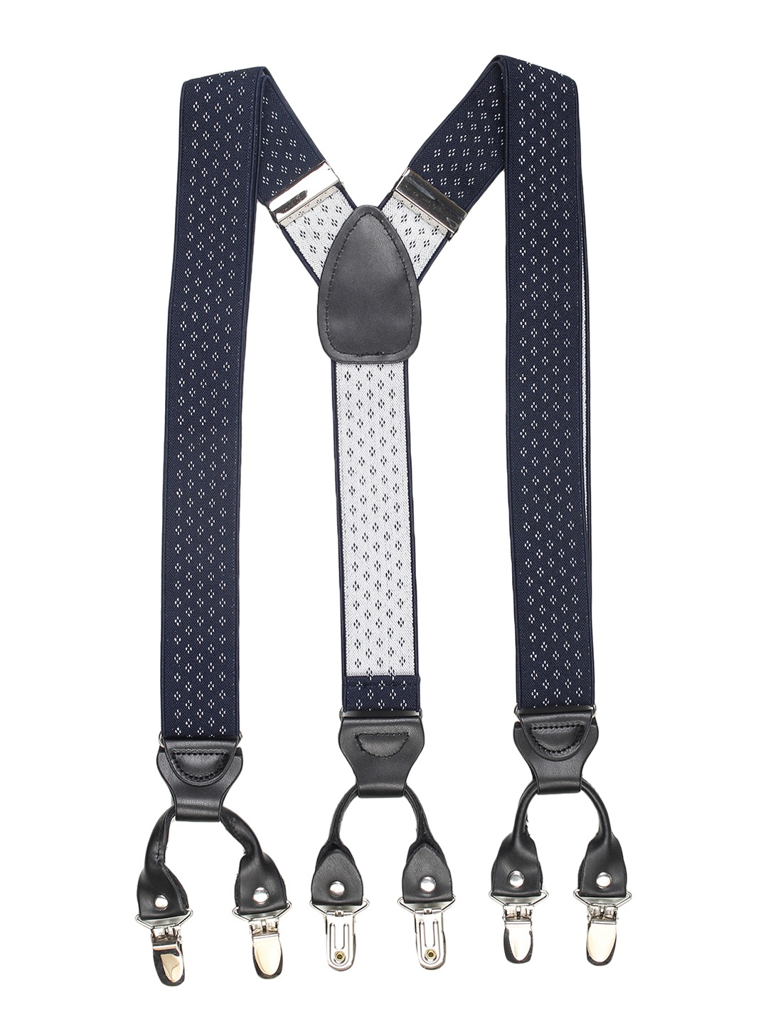 

Alvaro Castagnino Men Black & White Patterned Suspender