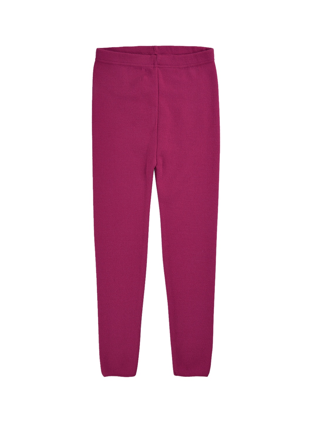 

RVK Girls Magenta Solid Ankle-Length Leggings, Burgundy