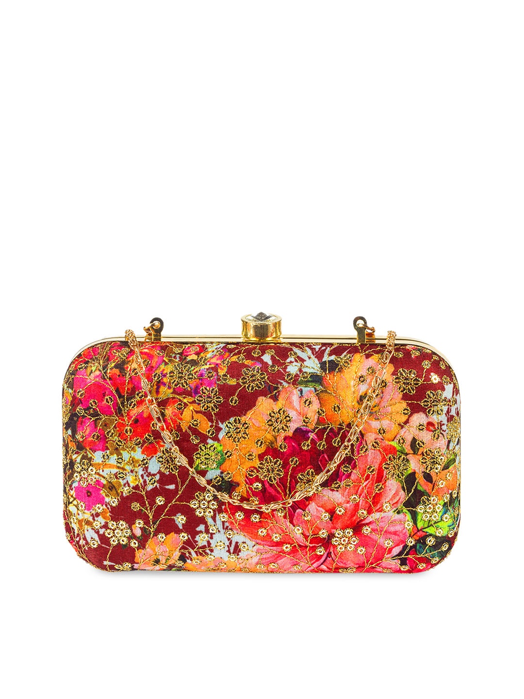 PARIZAAT BY SHADAB KHAN Multicoloured Embroidered Box Clutch, Multi