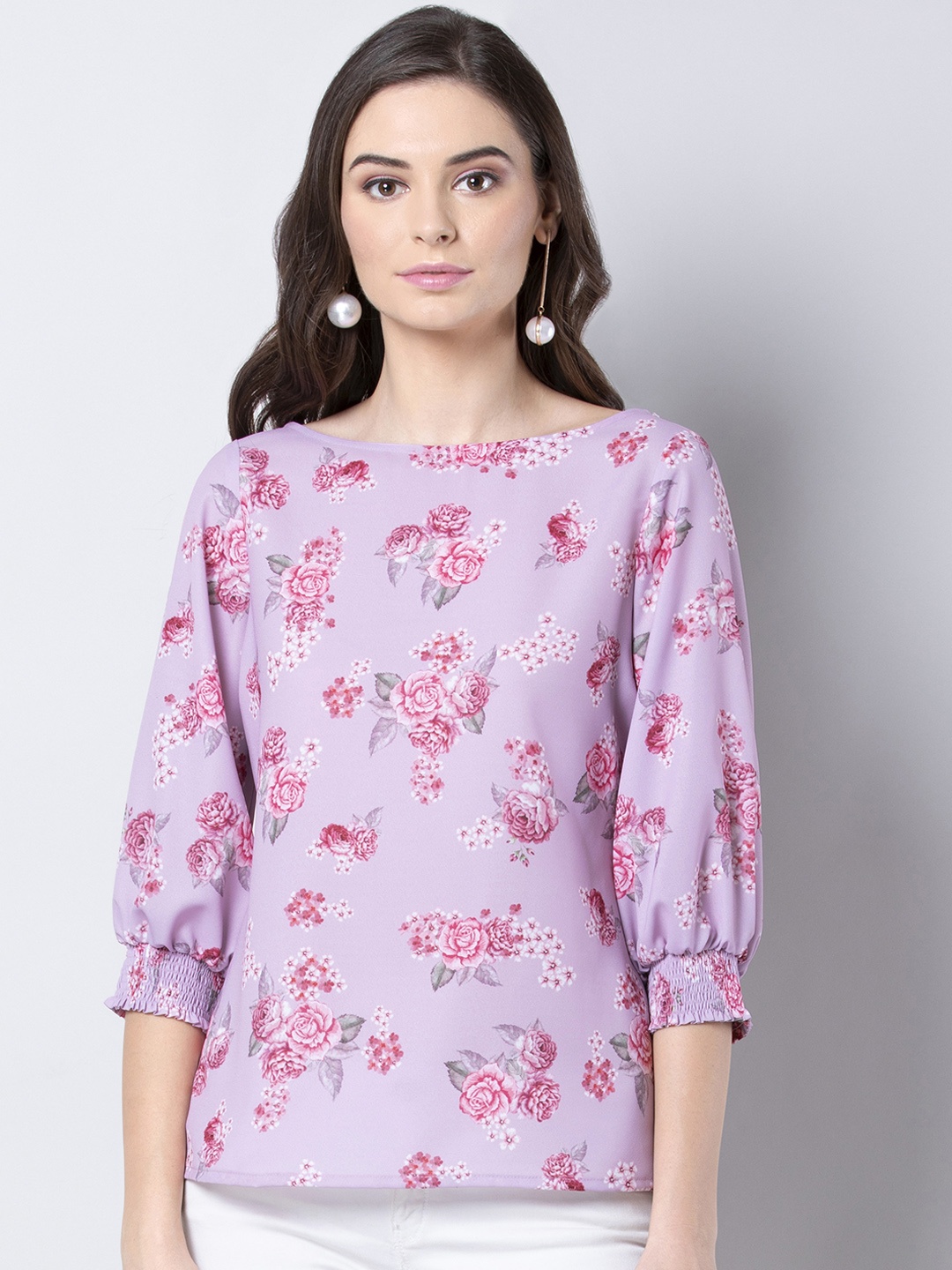 

FabAlley Women Lavender Printed Top