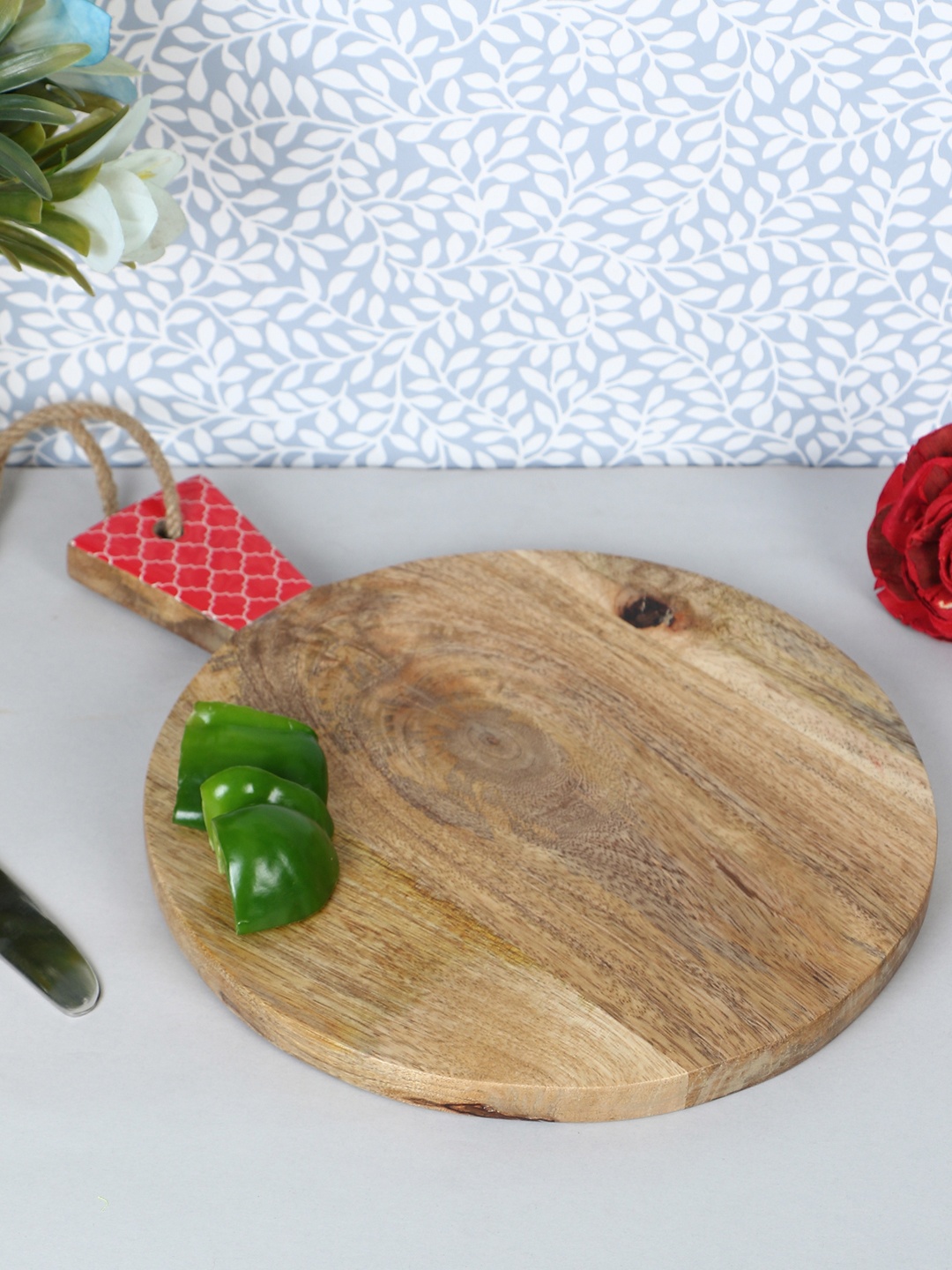 VarEesha Red & Brown Hand-Painted Chopping Board