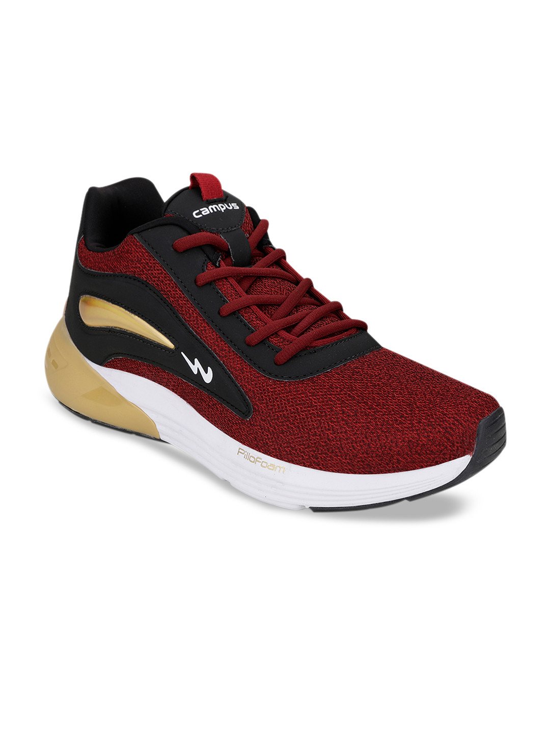 

Campus Men Maroon & Black Mesh Global Mid-Top Running Shoes