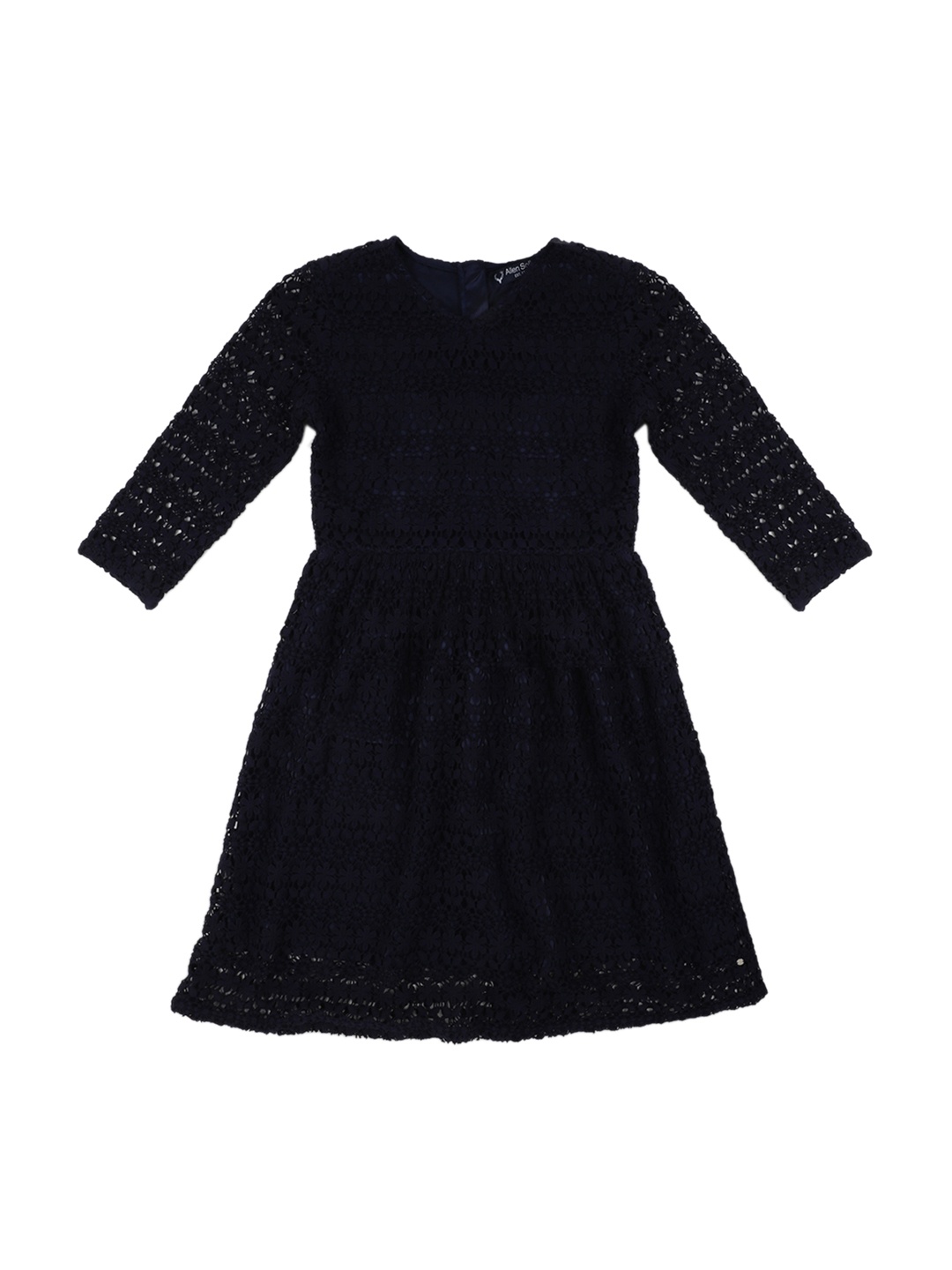 

Allen Solly Junior Girls Navy Blue Self Design Fit and Flare Dress
