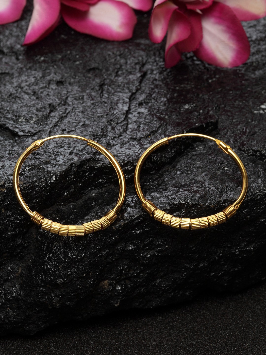 

DUGRISTYLE Gold-Plated Circular Hoop Earrings