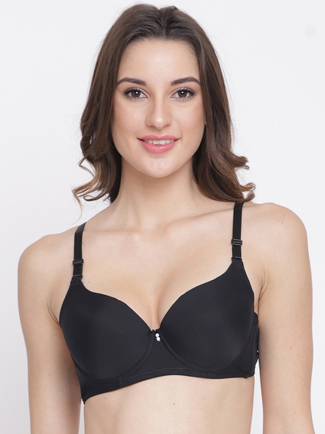 

PrettyCat Black Solid Underwired Lightly Padded Everyday Bra PC-BR-6010