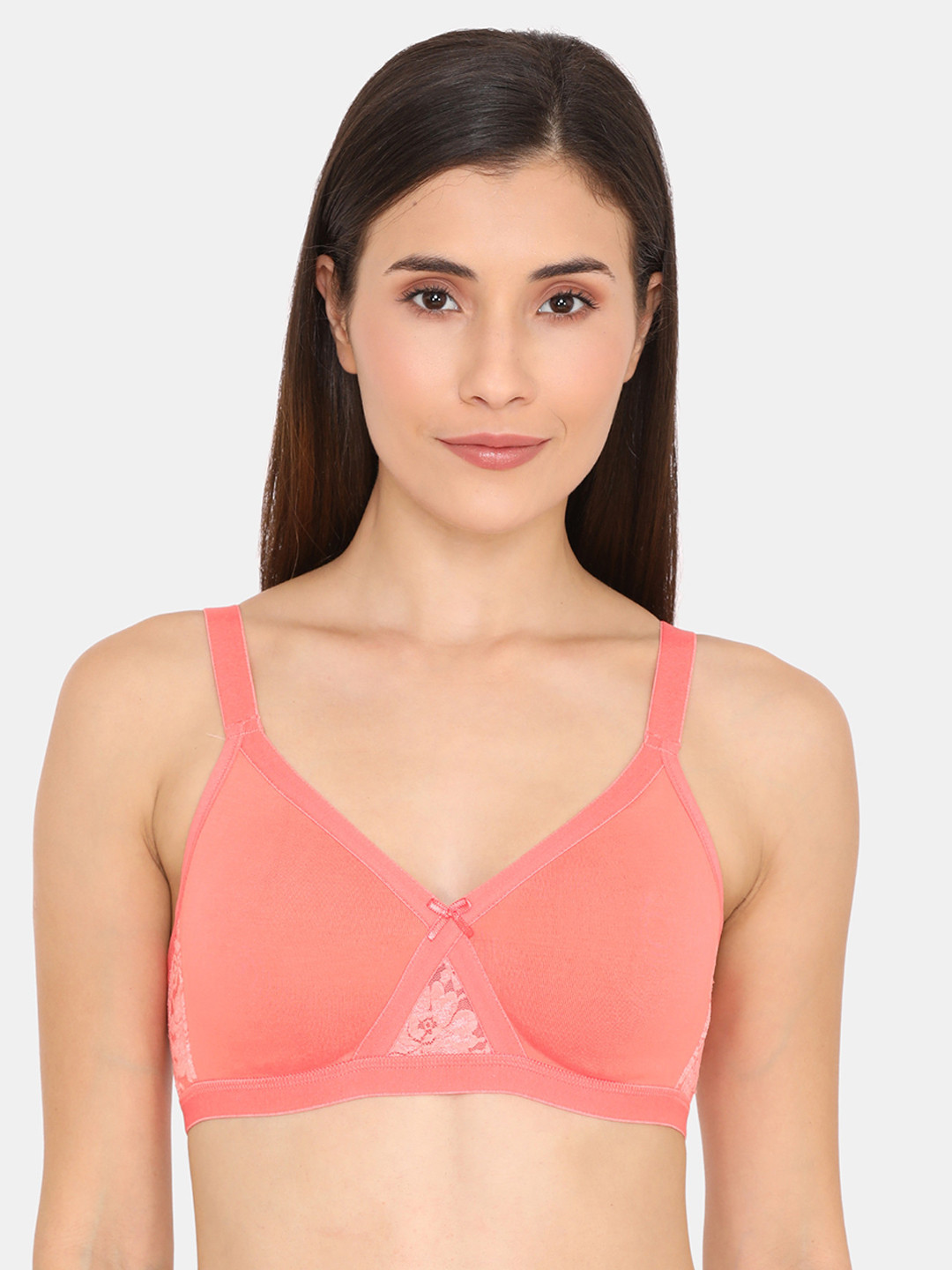 

Zivame Peach-Coloured & Peach-Coloured Solid Non-Wired Non Padded T-shirt Bra
