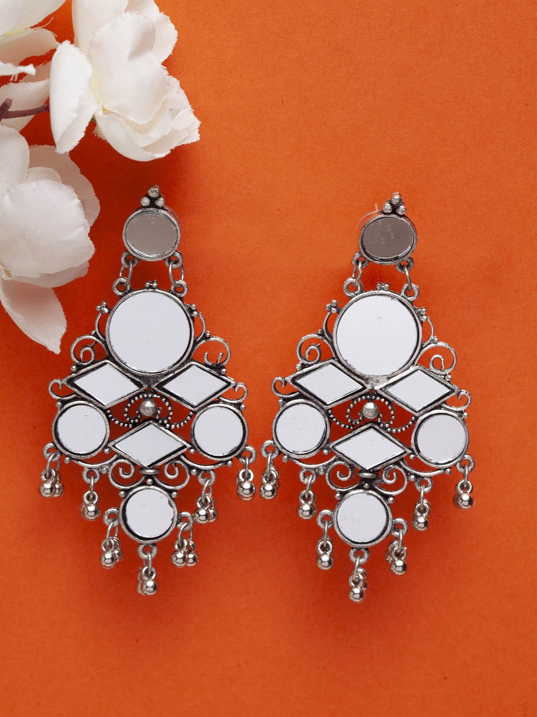 

Moedbuille Silver-Toned Brass-Plated Classic Drop Earrings
