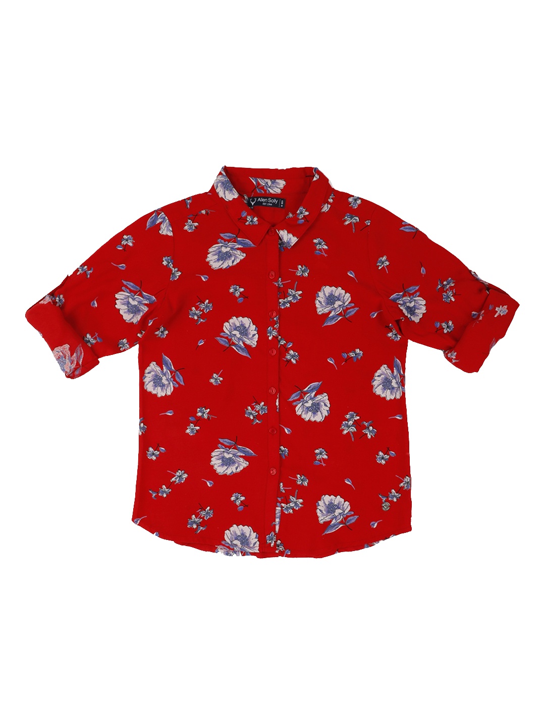 

Allen Solly Junior Boys Red & Off-White Regular Fit Printed Casual Shirt