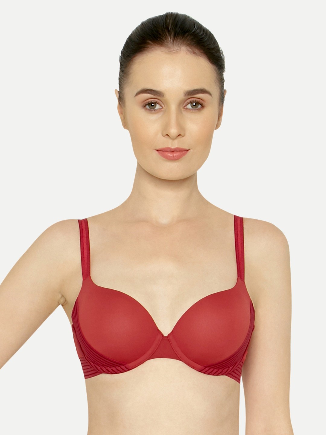Triumph T-Shirt Bra 158 Invisible Wired Padded Perfect Support Bra, Red