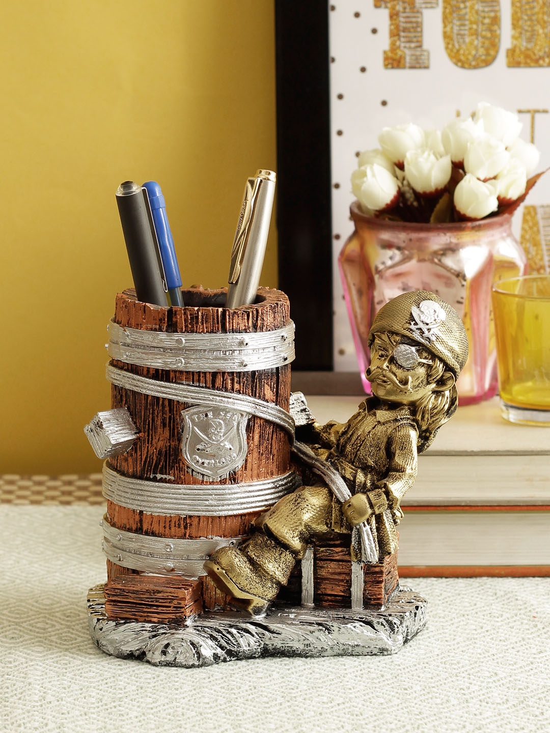 

TIED RIBBONS Pen Stationery Holder Cum Desk Organizer, Multi