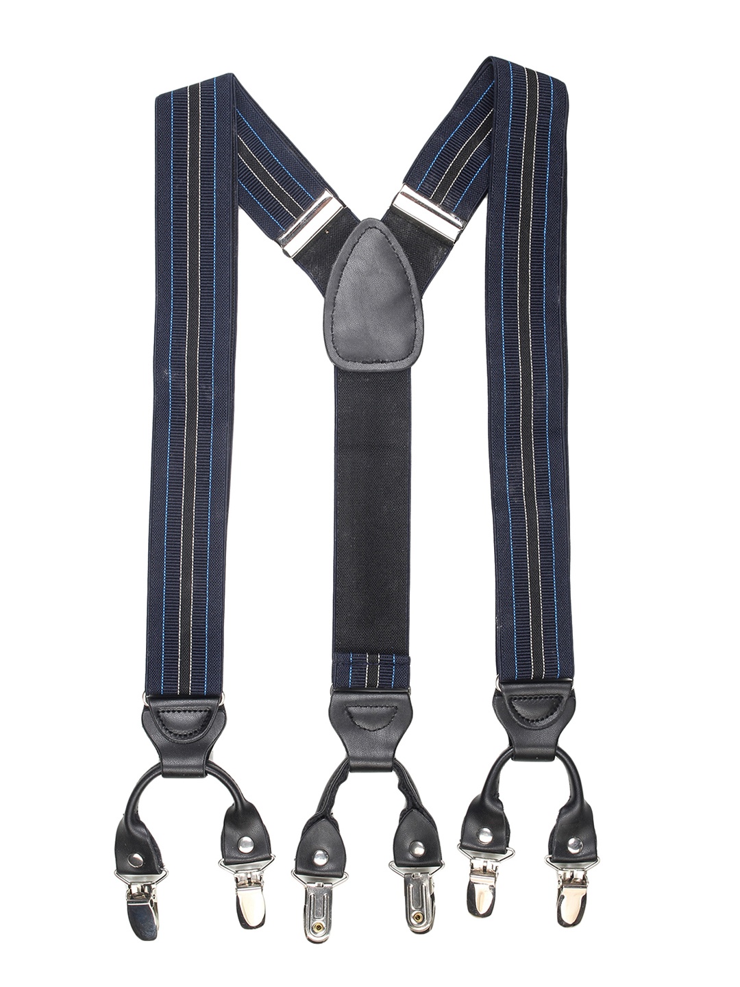 

Alvaro Castagnino Men Navy Blue & White Striped Suspender