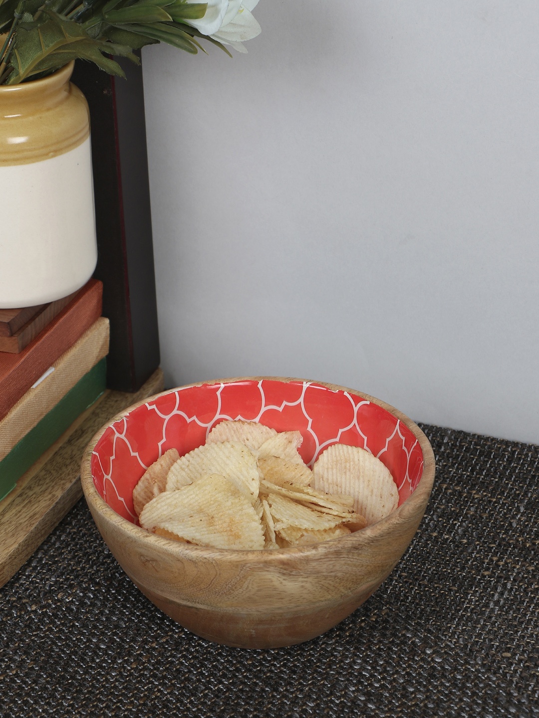 

VarEesha Red & Brown Hand-Painted Bowl