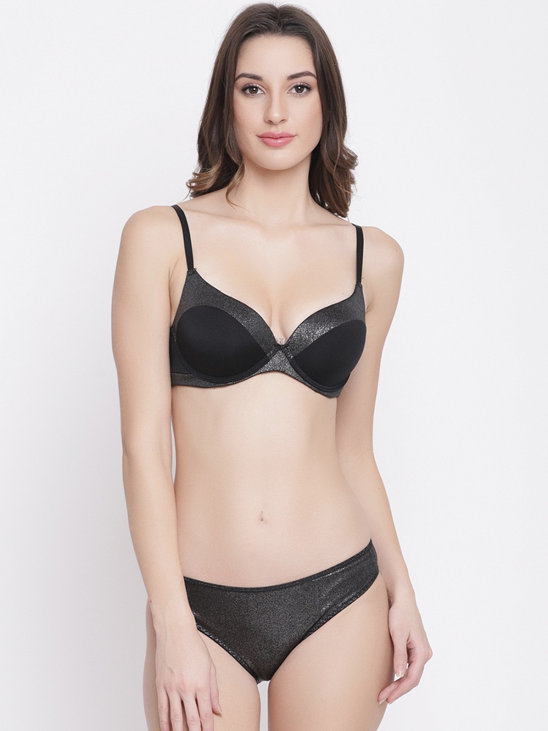 

PrettyCat Women Black Solid Bridal Lingerie Set PC-SET-6001-BLK