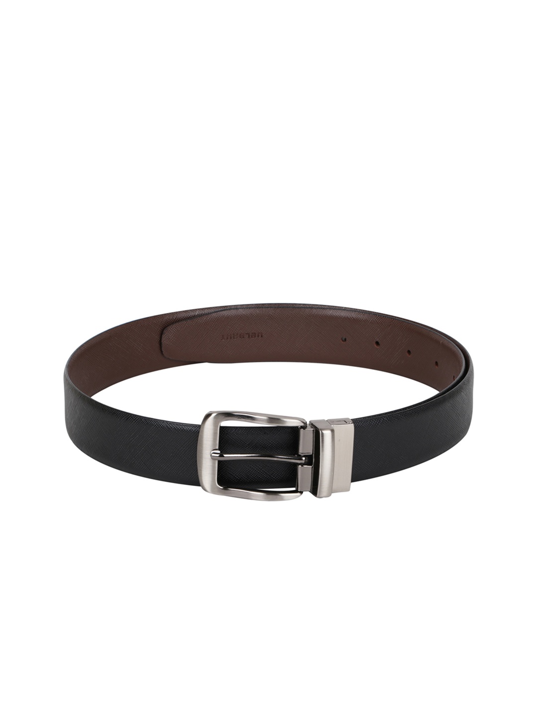

WELBAWT Men Black & Brown Textured Reversible Belt