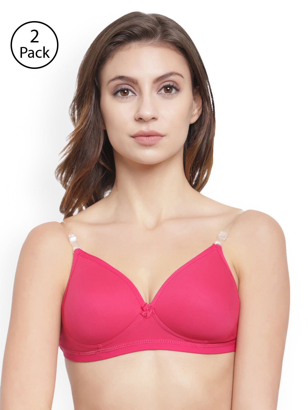 

Floret Pack of 2 Magenta Solid Non-Wired Lightly Padded T-shirt Bras T3029