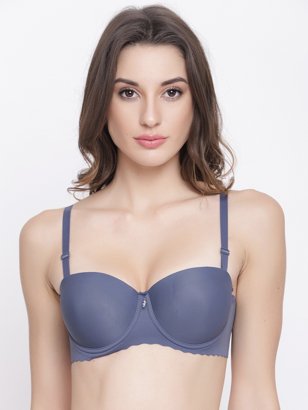 

PrettyCat Grey Solid Underwired Non Padded T-shirt Bra