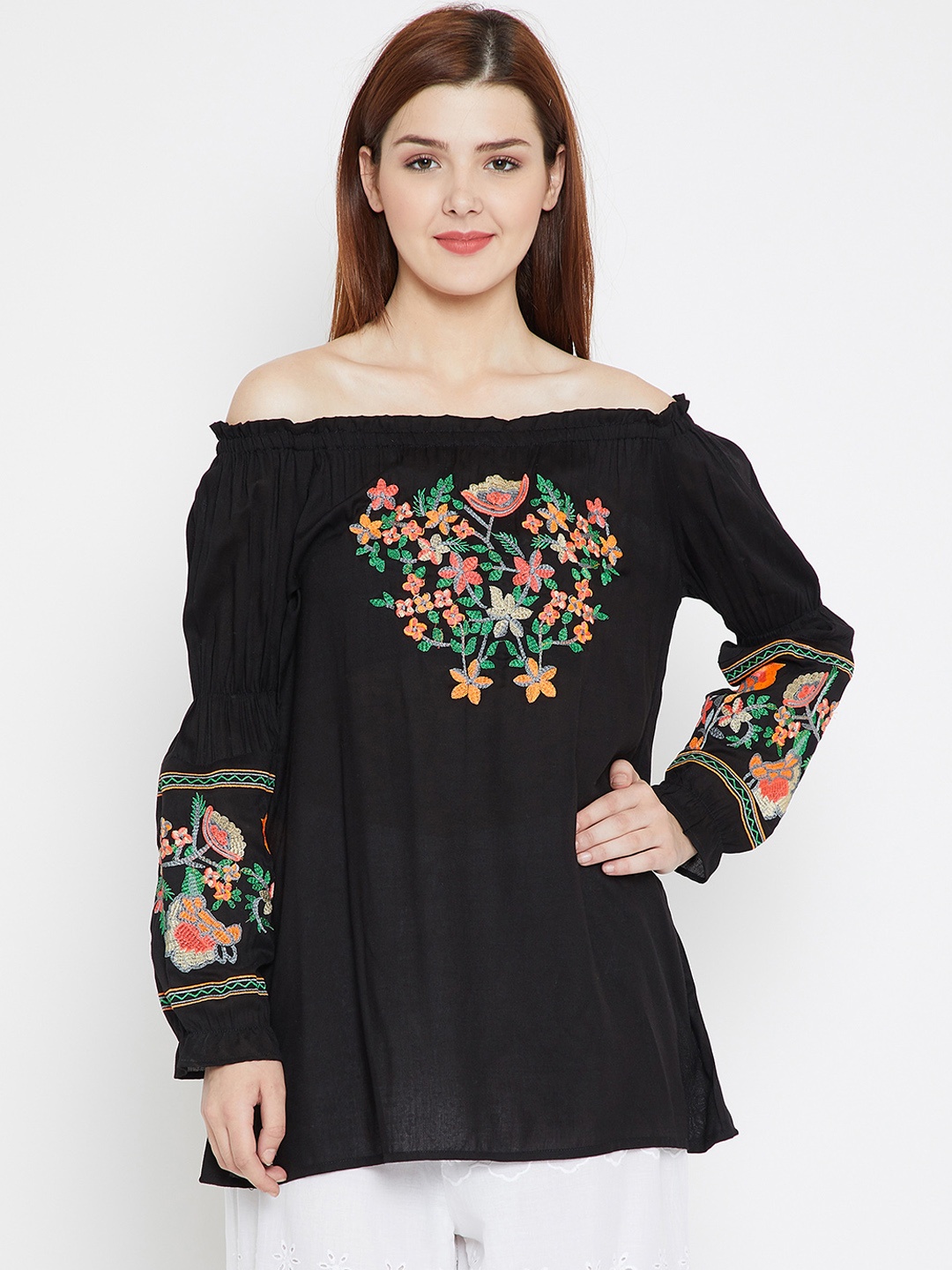 

Toshee Women Black Embroidered Tunic