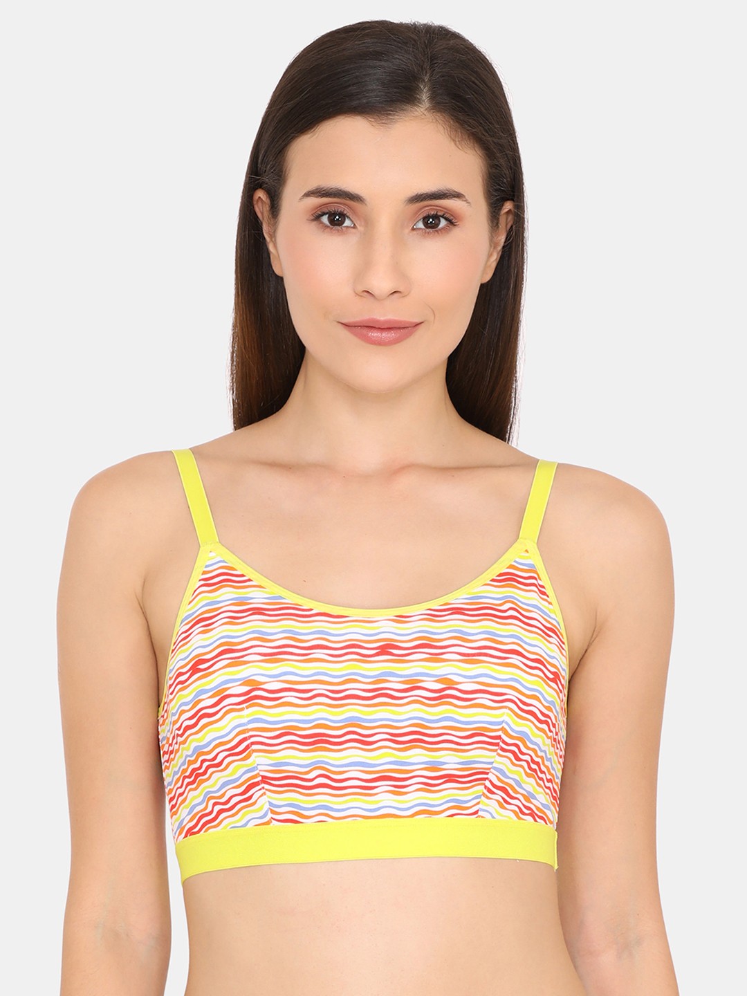 Zivame Multicoloured & Multicoloured Printed Non-Wired Non Padded Bralette Bra, Multi