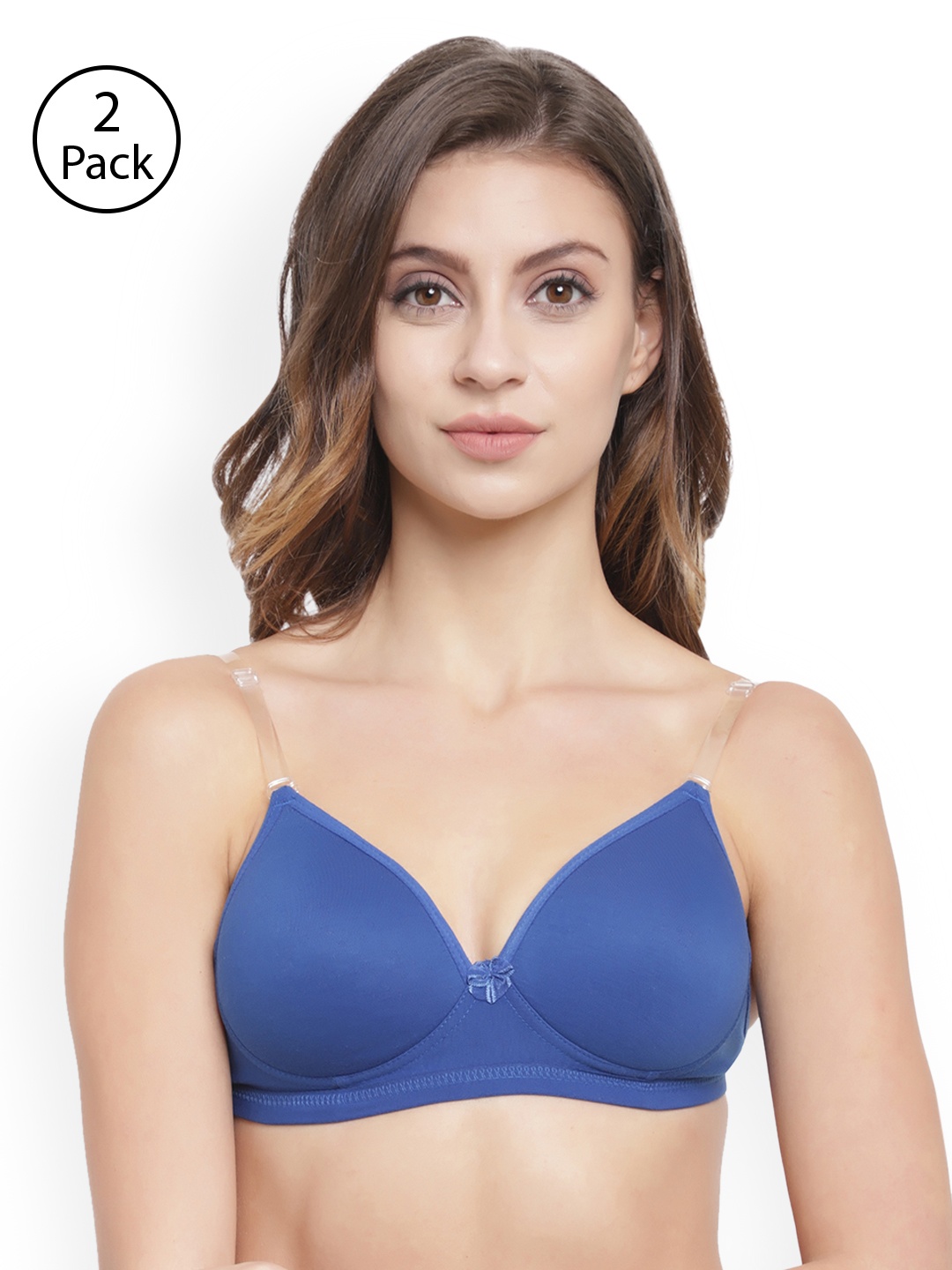 

Floret Pack of 2 Blue Solid Non-Wired Lightly Padded T-shirt Bras T3029