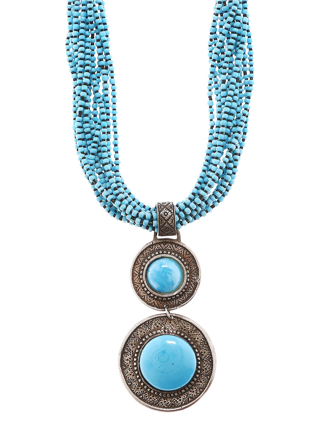 

Bamboo Tree Jewels Blue Alloy Handcrafted Necklace