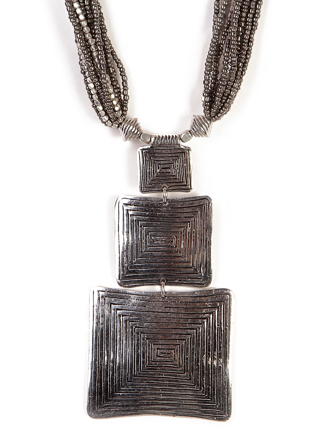 

Bamboo Tree Jewels Oxidized Silver-Toned Handcrafted Necklace
