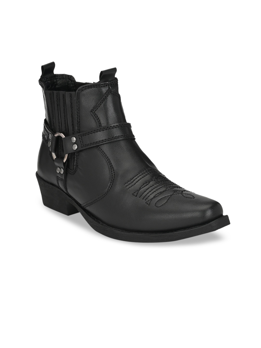 

Delize Men Black Cowboy Boots