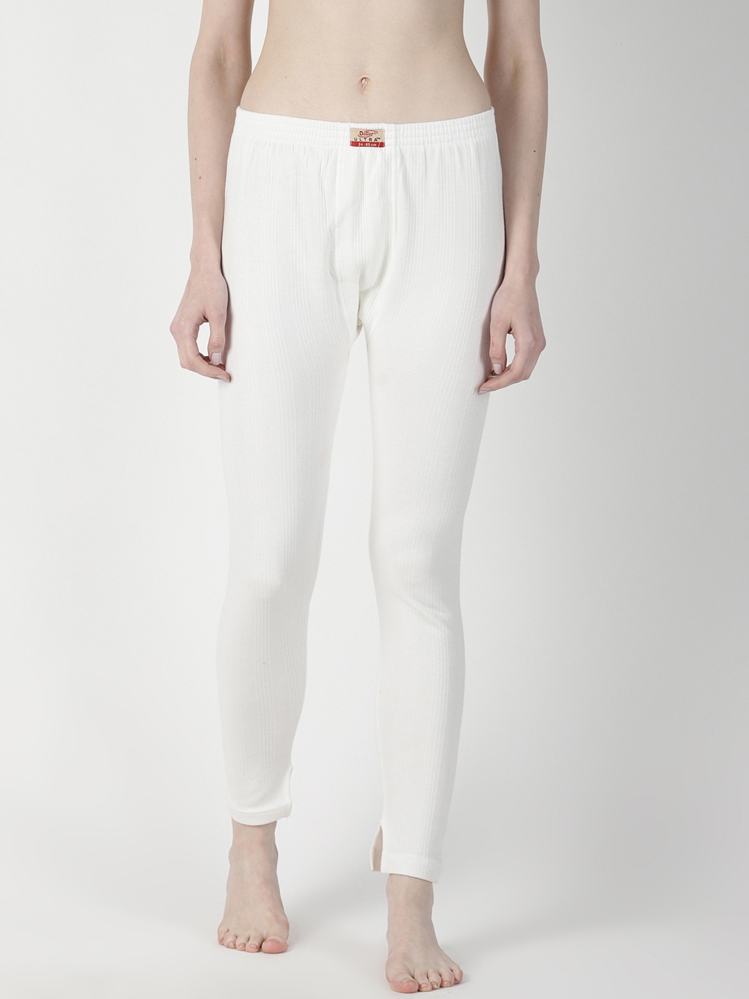 

Dollar Ultra Women Grey Striped Thermal Bottoms, White