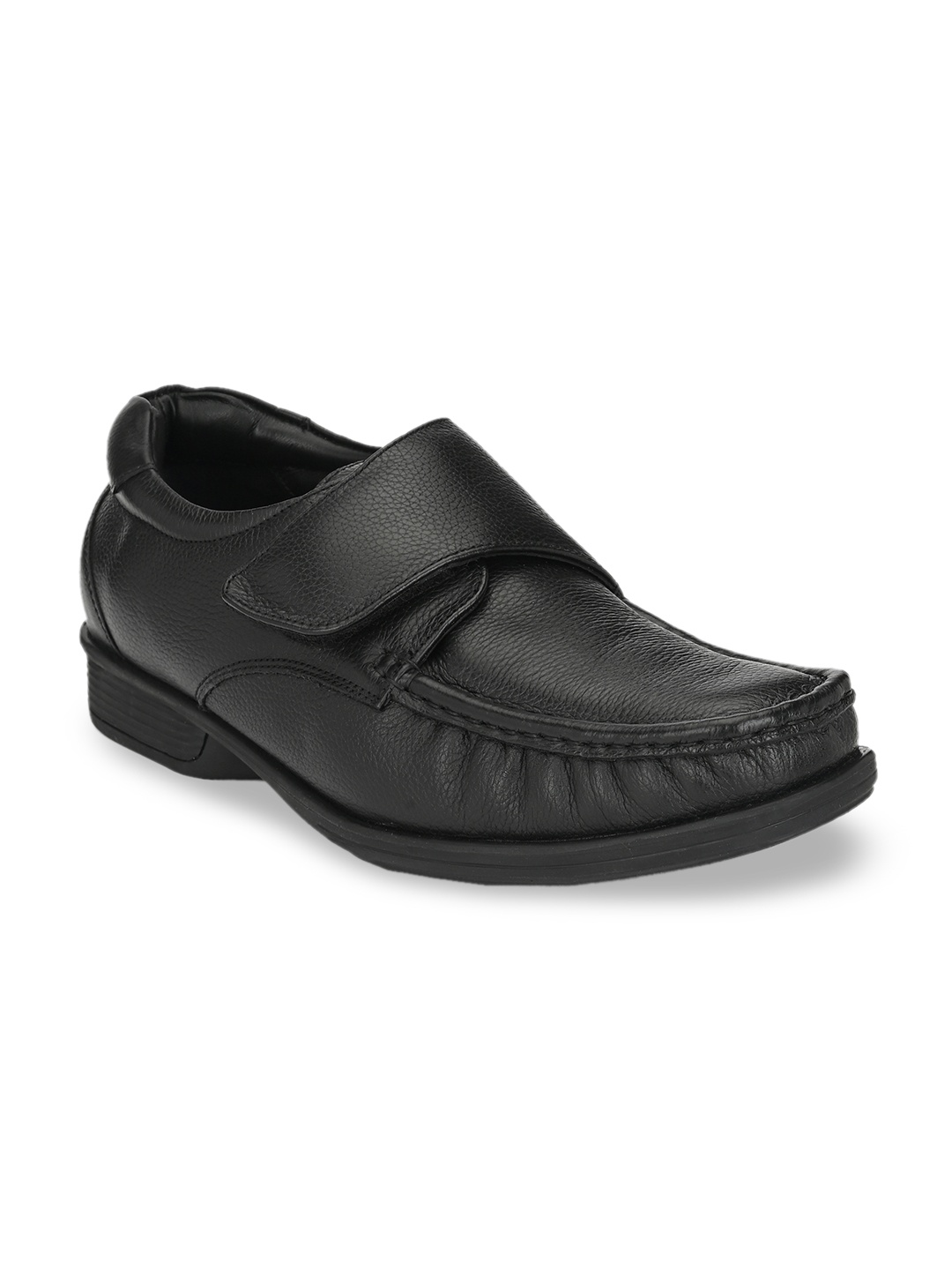 

Delize Men Black Textured Leather Formal Loafers