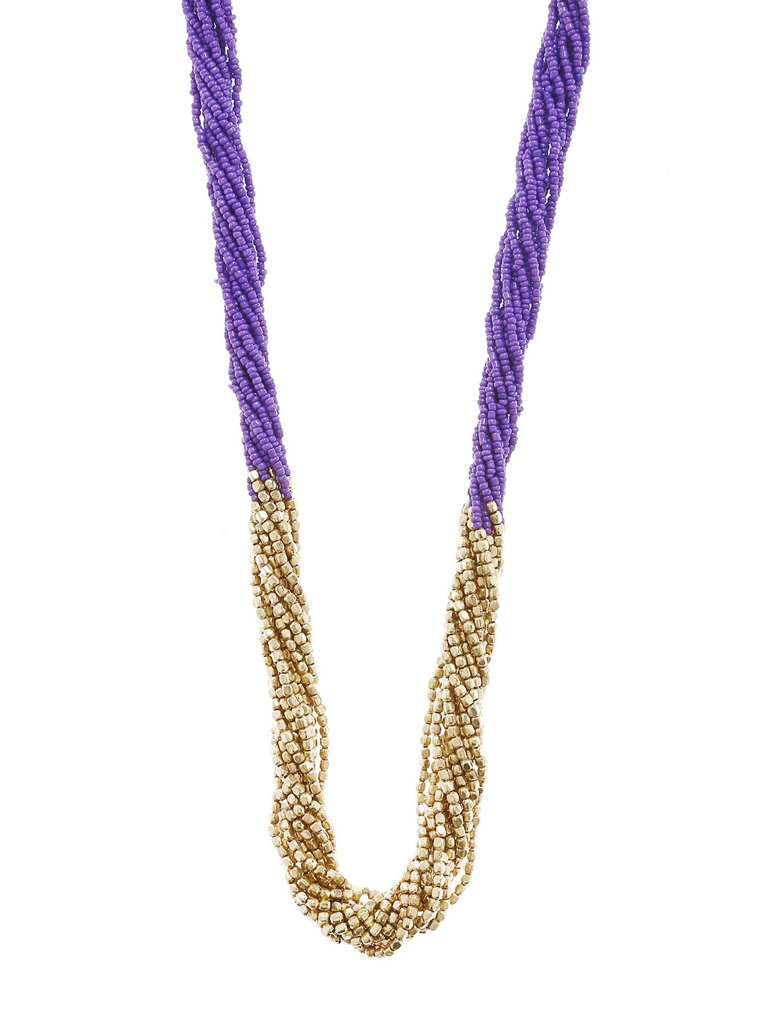 

Bamboo Tree Jewels Purple & Gold-Toned Metal Handcrafted Necklace