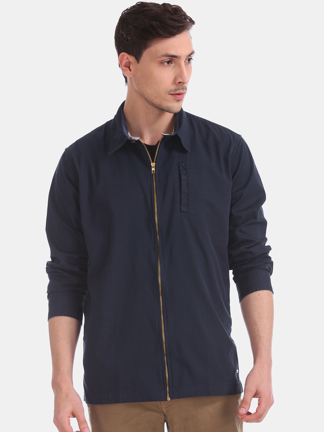 

Cherokee Men Blue Regular Fit Solid Casual Shirt