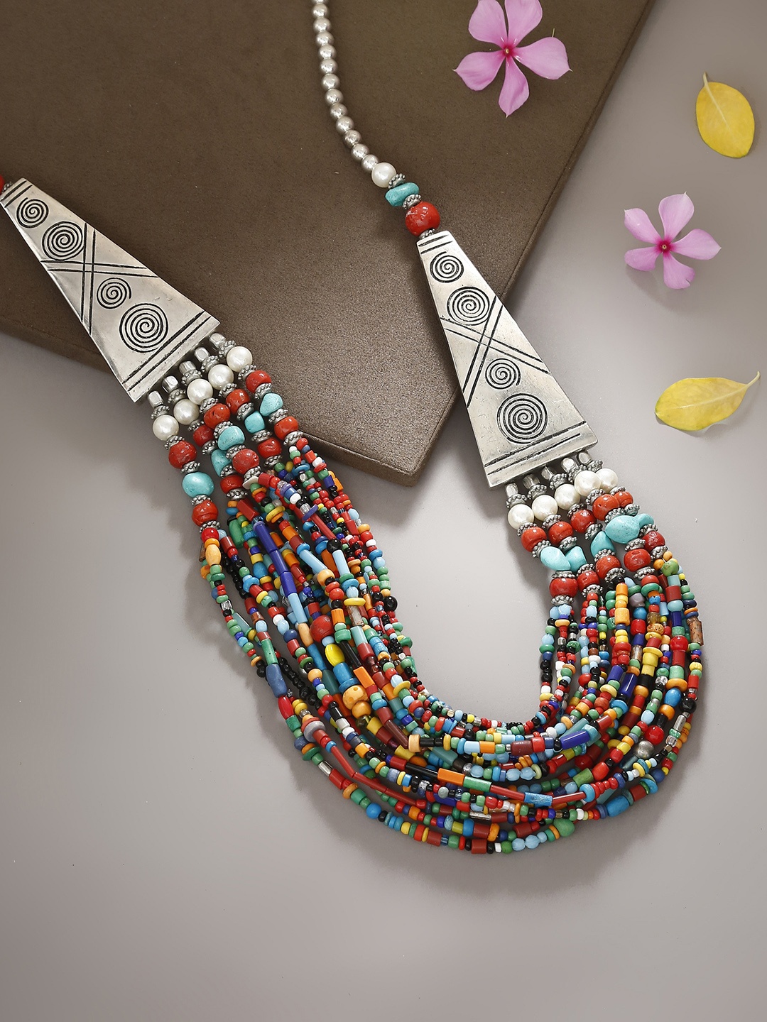 

Bamboo Tree Multicoloured Beaded Multistrand Necklace, Multi