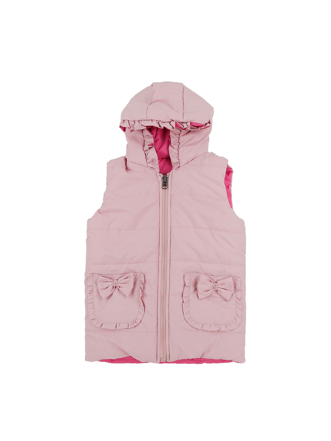 

Pantaloons Junior Girls Pink Solid Puffer Jacket