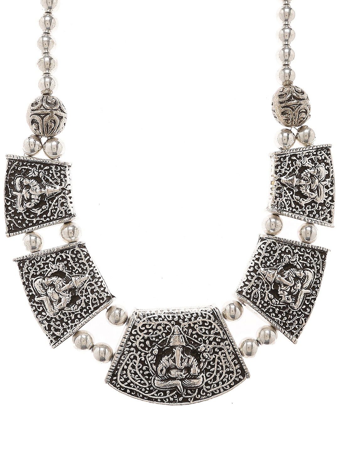 Bamboo Tree Silver-Toned Handcrafted Necklace