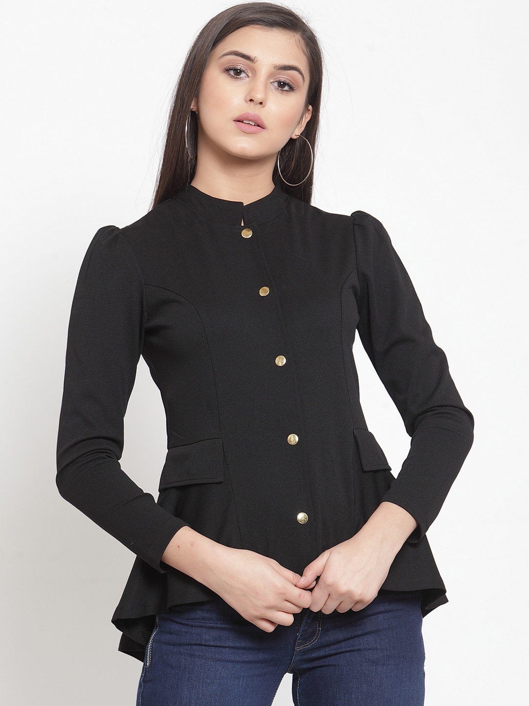 

KASSUALLY Women Black Solid Tailored Jacket