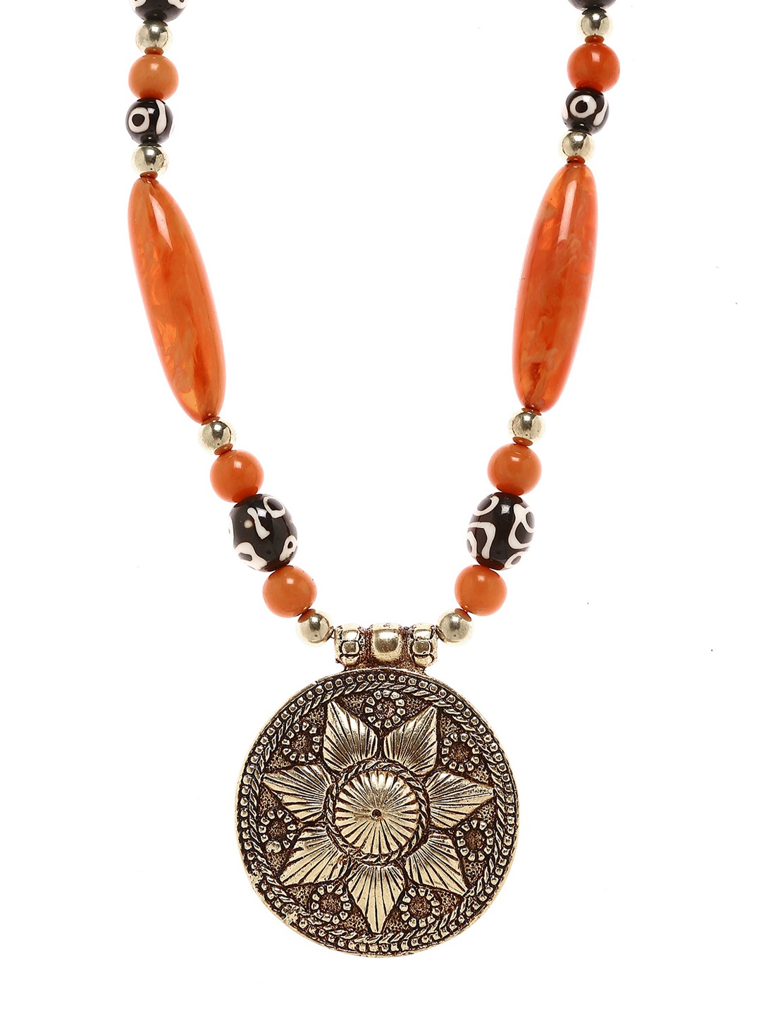 

Bamboo Tree Jewels Multi-Coloured Alloy Handcrafted Necklace, Bronze