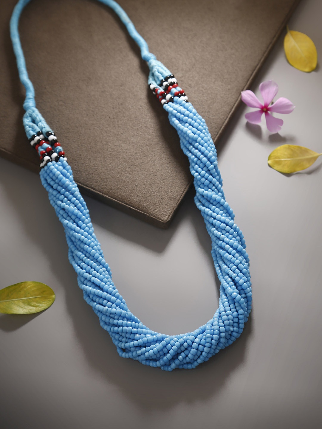 Bamboo Tree Jewels Blue Metal Handcrafted Necklace