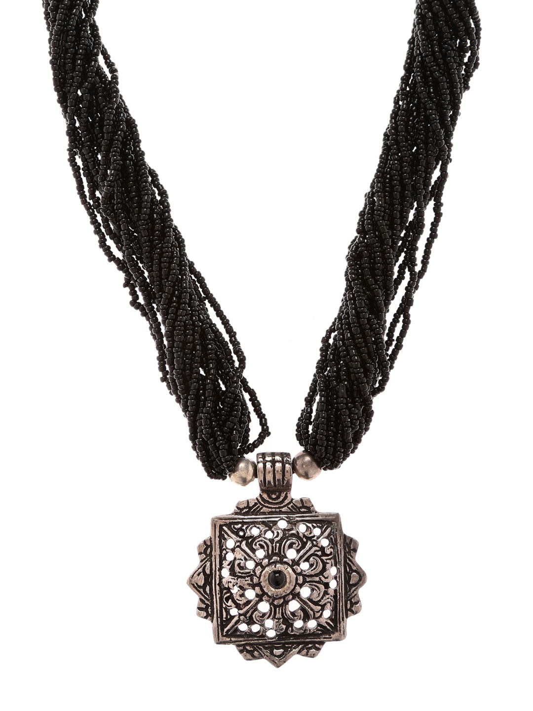 

Bamboo Tree Jewels Black Metal Handcrafted Necklace