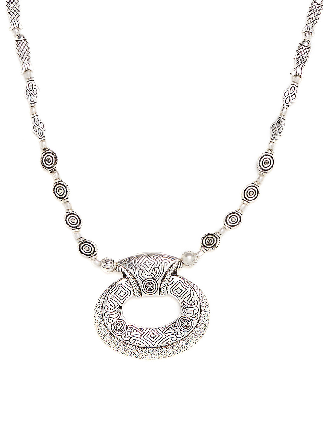 

Bamboo Tree Jewels Oxidized Silver-Toned Handcrafted Necklace